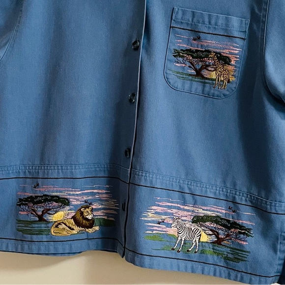 VINTAGE 80s Safari Chambray Shirt - Picture 3 of 5